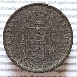 MOEDA 5 RÉIS COBRE (V RÉIS) 1871 (MBC-) - REI D. LUIS I - WORLD COINS PORTUGAL KM513