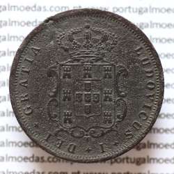 MOEDA 5 RÉIS COBRE (V RÉIS) 1871 (BC+) - REI D. LUIS I - WORLD COINS PORTUGAL KM513