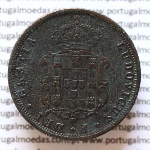 MOEDA 5 RÉIS COBRE (V RÉIS) 1872 (MBC) - REI D. LUIS I - WORLD COINS PORTUGAL KM513