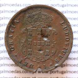 MOEDA 5 RÉIS COBRE (V RÉIS) 1872 (BC) - REI D. LUIS I - WORLD COINS PORTUGAL KM513