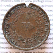 MOEDA 5 RÉIS COBRE (V RÉIS) 1872 (BC) - REI D. LUIS I - WORLD COINS PORTUGAL KM513