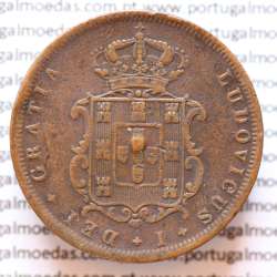 MOEDA 5 RÉIS COBRE (V RÉIS) 1875 (MBC-) - REI D. LUIS I - WORLD COINS PORTUGAL KM513