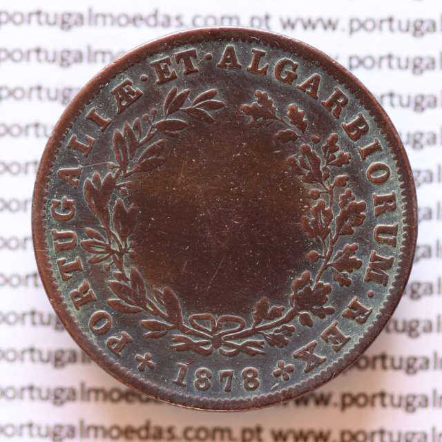 MOEDA 5 RÉIS COBRE (V RÉIS) 1878 (BC+) - REI D. LUIS I- WORLD COINS PORTUGAL KM513