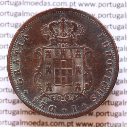 MOEDA 5 RÉIS COBRE (V RÉIS) 1878 (BC+) - REI D. LUIS I- WORLD COINS PORTUGAL KM513