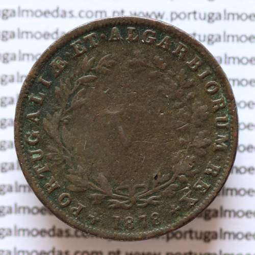 MOEDA 5 RÉIS COBRE (V RÉIS) 1878 (BC) - REI D. LUIS I- WORLD COINS PORTUGAL KM513
