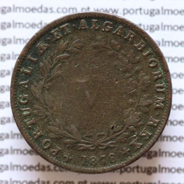 MOEDA 5 RÉIS COBRE (V RÉIS) 1878 (BC) - REI D. LUIS I- WORLD COINS PORTUGAL KM513