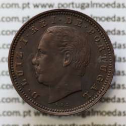 MOEDA 5 RÉIS BRONZE (V RÉIS) 1882 (BELA) - REI D. LUIS I - WORLD COINS PORTUGAL KM525