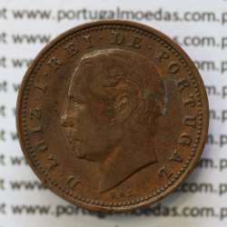 MOEDA 5 RÉIS BRONZE (V RÉIS) 1882 (MBC) - REI D. LUIS I - WORLD COINS PORTUGAL KM525