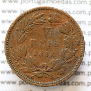 MOEDA 5 RÉIS BRONZE (V RÉIS) 1882 (BC) - REI D. LUIS I - WORLD COINS PORTUGAL KM525
