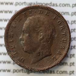 MOEDA 5 RÉIS BRONZE (V RÉIS) 1883 (BC) - REI D. LUIS I - WORLD COINS PORTUGAL KM525