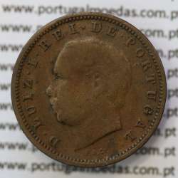 MOEDA 5 RÉIS BRONZE (V RÉIS) 1883 (BC) - REI D. LUIS I - WORLD COINS PORTUGAL KM525