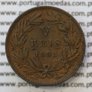 MOEDA 5 RÉIS BRONZE (V RÉIS) 1883 (BC) - REI D. LUIS I - WORLD COINS PORTUGAL KM525