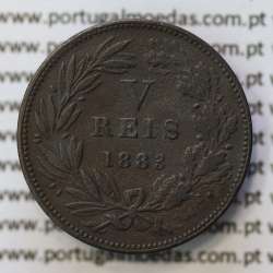 MOEDA 5 RÉIS BRONZE (V RÉIS) 1883 (BC) - REI D. LUIS I - WORLD COINS PORTUGAL KM525