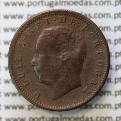 MOEDA 5 RÉIS BRONZE (V RÉIS) 1883 (BC) - REI D. LUIS I - WORLD COINS PORTUGAL KM525