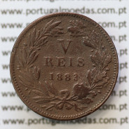MOEDA 5 RÉIS BRONZE (V RÉIS) 1883 (BC) - REI D. LUIS I - WORLD COINS PORTUGAL KM525