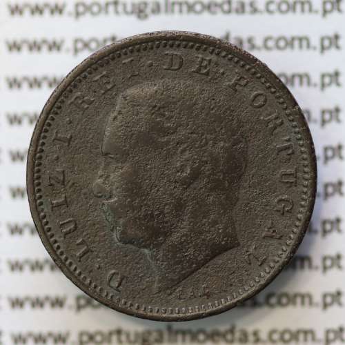 MOEDA 5 RÉIS BRONZE (V RÉIS) 1883 (BC) - REI D. LUIS I - WORLD COINS PORTUGAL KM525