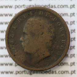 MOEDA 5 RÉIS BRONZE (V RÉIS) 1883 (BC) - REI D. LUIS I - WORLD COINS PORTUGAL KM525