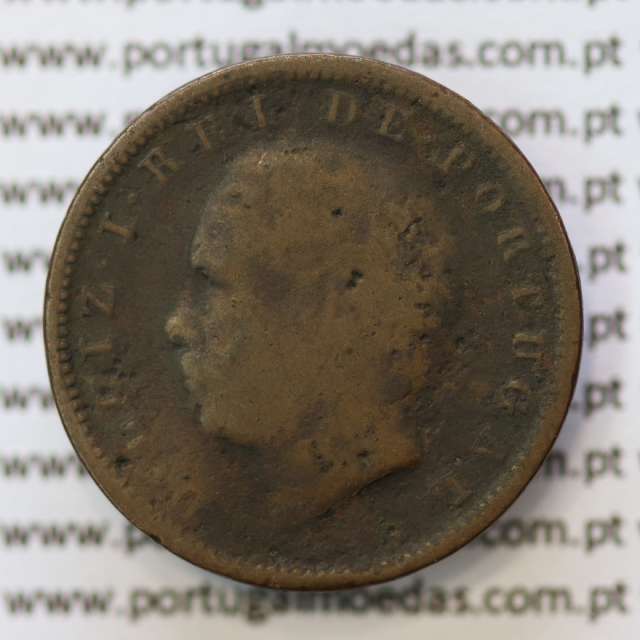 MOEDA 5 RÉIS BRONZE (V RÉIS) 1883 (BC) - REI D. LUIS I - WORLD COINS PORTUGAL KM525