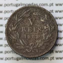 MOEDA 5 RÉIS BRONZE (V RÉIS) 1883 (REG / MC) - REI D. LUIS I - WORLD COINS PORTUGAL KM525