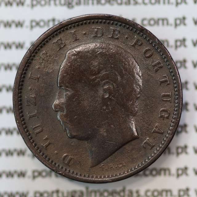 MOEDA 5 RÉIS BRONZE (V RÉIS) 1884 (BC) - REI D. LUIS I - WORLD COINS PORTUGAL KM525