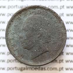 MOEDA 5 RÉIS BRONZE (V RÉIS) 1884 (BC- / REG) - REI D. LUIS I - WORLD COINS PORTUGAL KM525