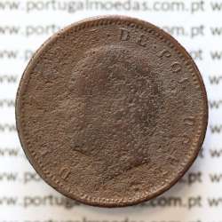 MOEDA 5 RÉIS BRONZE (V RÉIS) 1884 (REG / MC) - REI D. LUIS I - WORLD COINS PORTUGAL KM525