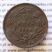 MOEDA 5 RÉIS BRONZE (V RÉIS) 1885 (MBC) - REI D. LUIS I - WORLD COINS PORTUGAL KM525