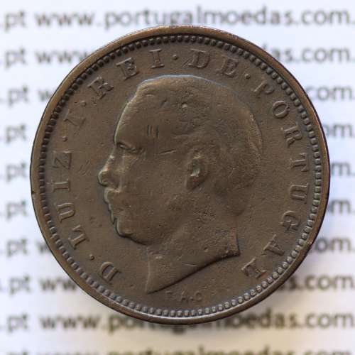 MOEDA 5 RÉIS BRONZE (V RÉIS) 1885 (BC) - REI D. LUIS I - WORLD COINS PORTUGAL KM525