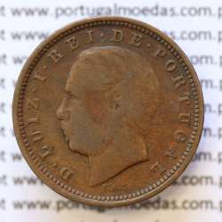 MOEDA 5 RÉIS BRONZE (V RÉIS) 1885 (BC) - REI D. LUIS I - WORLD COINS PORTUGAL KM525