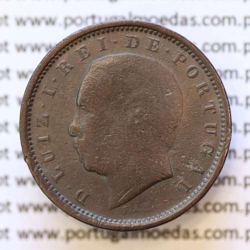 MOEDA 5 RÉIS BRONZE (V RÉIS) 1885 (BC) - REI D. LUIS I - WORLD COINS PORTUGAL KM525