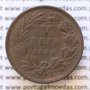 MOEDA 5 RÉIS BRONZE (V RÉIS) 1885 (BC) - REI D. LUIS I - WORLD COINS PORTUGAL KM525