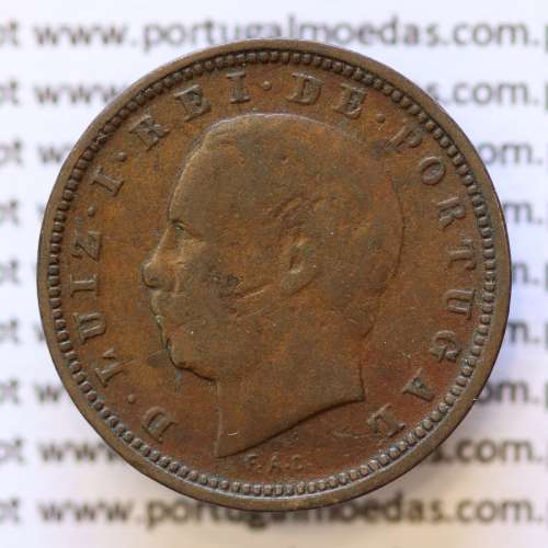 MOEDA 5 RÉIS BRONZE (V RÉIS) 1885 (BC) - REI D. LUIS I - WORLD COINS PORTUGAL KM525