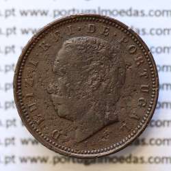MOEDA 5 RÉIS BRONZE (V RÉIS) 1885 (BC-) - REI D. LUIS I - WORLD COINS PORTUGAL KM525