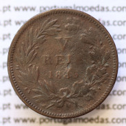 MOEDA 5 RÉIS BRONZE (V RÉIS) 1885 (BC- / REG) - REI D. LUIS I - WORLD COINS PORTUGAL KM525