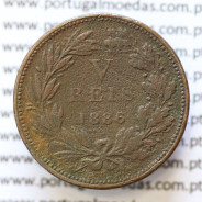 MOEDA 5 RÉIS BRONZE (V RÉIS) 1886 (BC-) - REI D. LUIS I - WORLD COINS PORTUGAL KM525