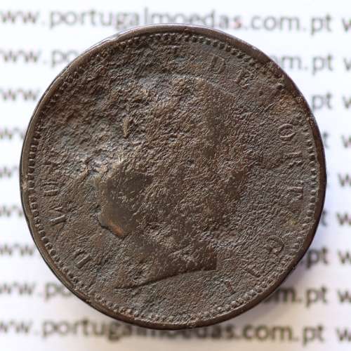 MOEDA 5 RÉIS BRONZE (V RÉIS) 1886 (REG) - REI D. LUIS I - WORLD COINS PORTUGAL KM525