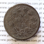 MOEDA 5 RÉIS BRONZE (V RÉIS) 1886 (REG) - REI D. LUIS I - WORLD COINS PORTUGAL KM525