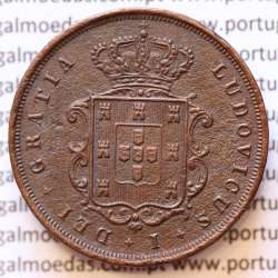 MOEDA 10 RÉIS COBRE (X RÉIS) 1867 (MBC) - REI D. LUIS I - WORLD COINS PORTUGAL KM514