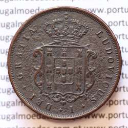 MOEDA 10 RÉIS COBRE (X RÉIS) 1867 (MBC) - REI D. LUIS I - WORLD COINS PORTUGAL KM514
