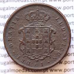 MOEDA 10 RÉIS COBRE (X RÉIS) 1867 (MBC) - REI D. LUIS I - WORLD COINS PORTUGAL KM514