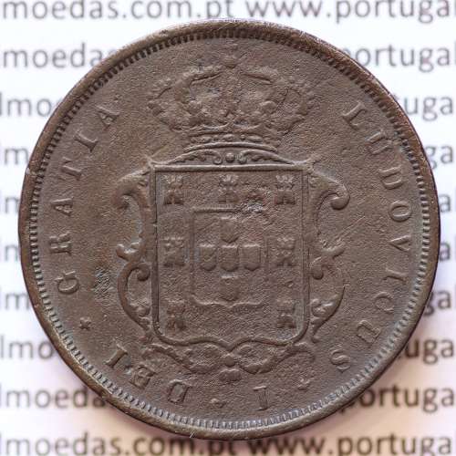 MOEDA 10 RÉIS COBRE (X RÉIS) 1867 (MBC-) - REI D. LUIS I - WORLD COINS PORTUGAL KM514