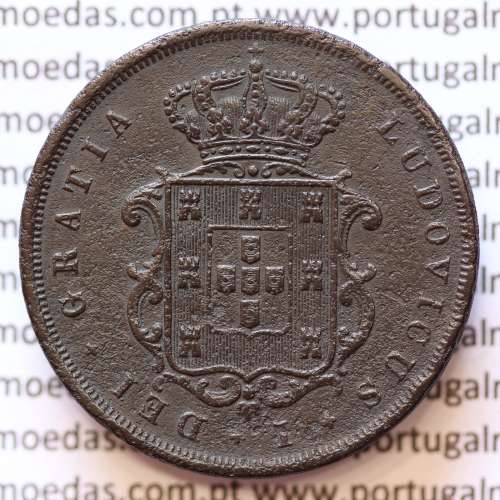 MOEDA 10 RÉIS COBRE (X RÉIS) 1867 (MBC-) - REI D. LUIS I - WORLD COINS PORTUGAL KM514