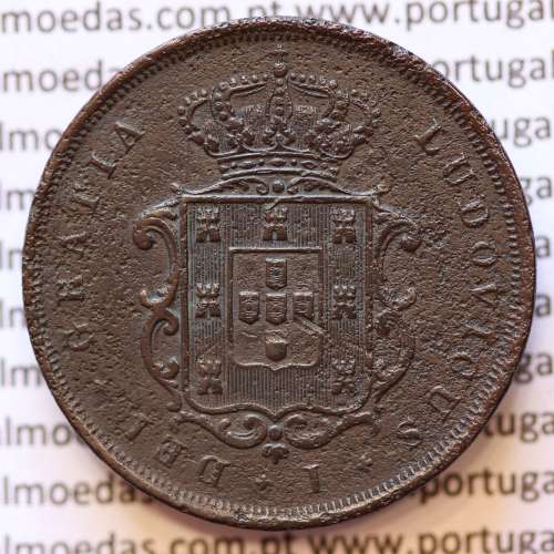 MOEDA 10 RÉIS COBRE (X RÉIS) 1868 (BC / MBC) - REI D. LUIS I - WORLD COINS PORTUGAL KM514