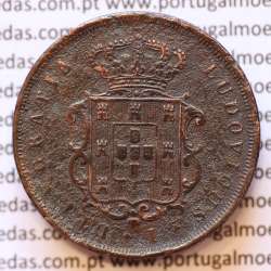 MOEDA 10 RÉIS COBRE (X RÉIS) 1868 (BC-) - REI D. LUIS I - WORLD COINS PORTUGAL KM514