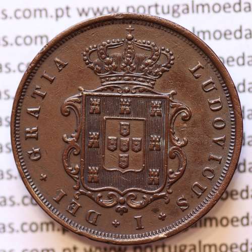 MOEDA 10 RÉIS COBRE (X RÉIS) 1873 (MBC) - REI D. LUIS I - WORLD COINS PORTUGAL KM514