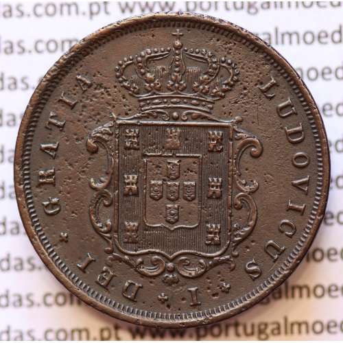 MOEDA 10 RÉIS COBRE (X RÉIS) 1873 (MBC) - REI D. LUIS I - WORLD COINS PORTUGAL KM514