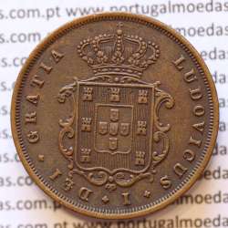 MOEDA 10 RÉIS COBRE (X RÉIS) 1873 (MBC) - REI D. LUIS I - WORLD COINS PORTUGAL KM514