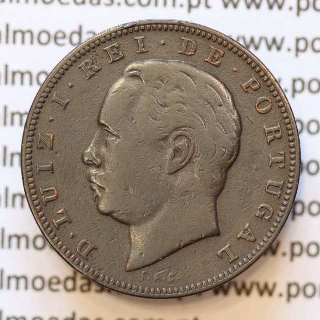 MOEDA 10 RÉIS BRONZE (X RÉIS) 1882 (MBC) - REI D. LUIS I - WORLD COINS PORTUGAL KM526