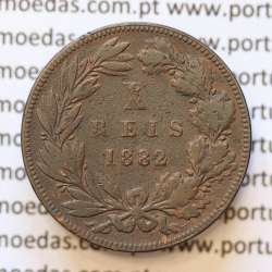MOEDA 10 RÉIS BRONZE (X RÉIS) 1882 (MBC) - REI D. LUIS I - WORLD COINS PORTUGAL KM526
