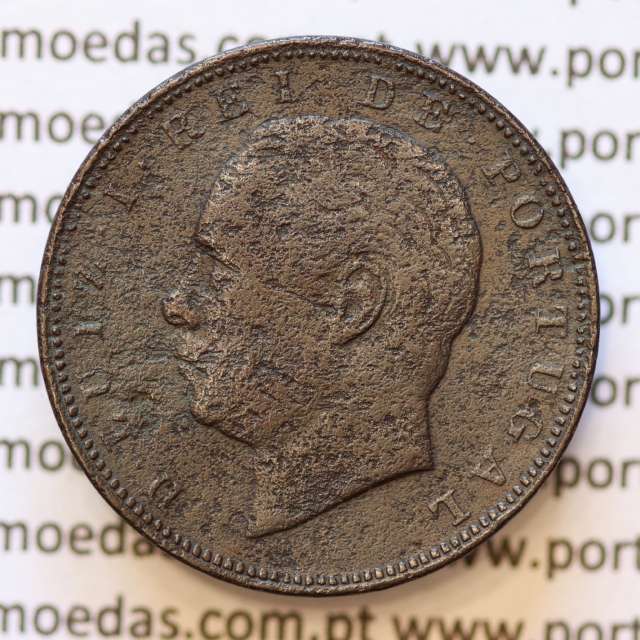 MOEDA 10 RÉIS BRONZE (X RÉIS) 1882 (BC) - REI D. LUIS I - WORLD COINS PORTUGAL KM526